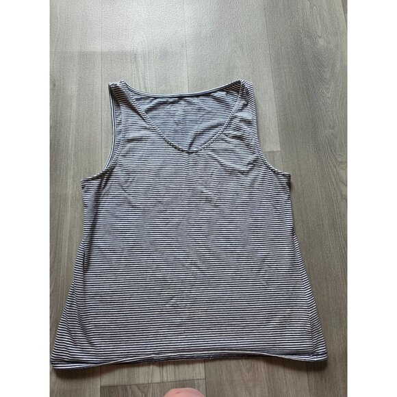 J Jill Striped Perfect V-Neck Tank Top Large - Picture 3 of 7
